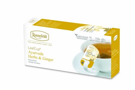 Ronnefeldt LeafCup - Ayurveda Herbs &amp; Ginger 15x2,8gr.